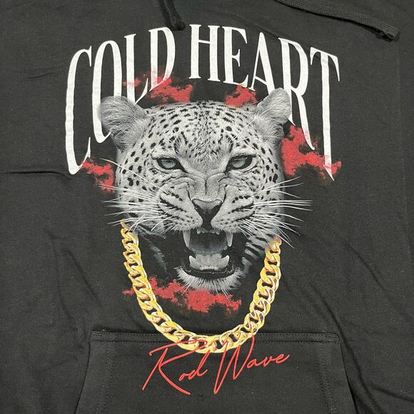 Rod Wave Soul Fly Cold Heart Black pullover Hoodie Mens Sz L New - Picture 2 of 4